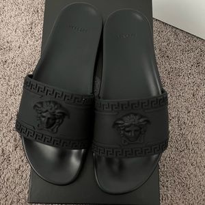 Authentic Versace black slides